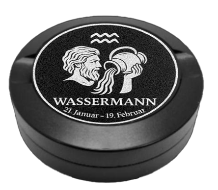 Gravierte Snusdose Aluminium "Sternzeichen Wassermann" 3-tlg.