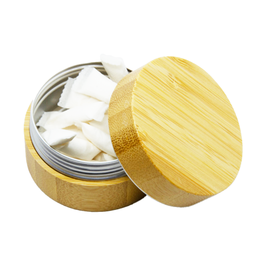 Woona Snusdose aus Holz, zweiteilig, geöffnet