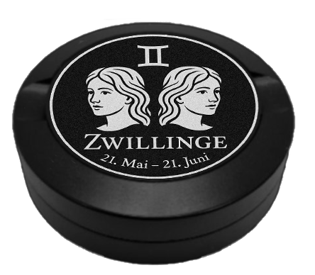 Gravierte Snusdose Aluminium "Sternzeichen Zwillinge" 3-tlg.